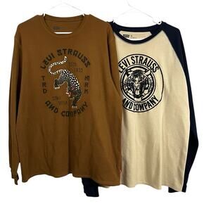 Levi Strauss 2XL Thermal Shirts Bundle Graphic Tops Panther Tiger